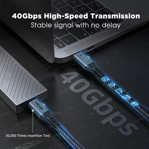 VCOM USB 4 Cable for Thunderbolt 4 Cable 4 FT, 100W Cable with 40Gbps Data and 8K@30Hz 5K@60Hz or Dual 4K Video,Compatible with Thunderbolt 3/4 Ca...