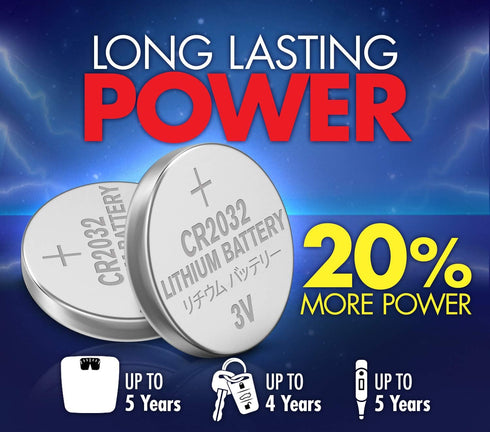 Powermax ACDelco CR2032 3V Lithium Coin Cell Battery, Watch and Electronics Button Batteries, Silver, 10 Count...