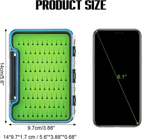 Goture Fly fishing tackle box, Waterproof Tackle box,Waterproof Floating Airtight Stowaway Fishing Lure Box,Tackle Box with Adjustable Dividers, F...