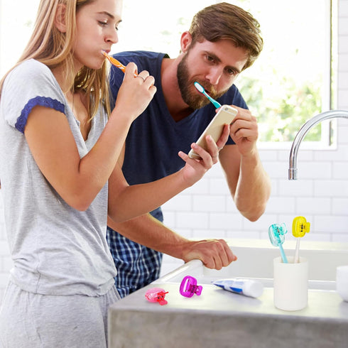 Toothbrush Head Cover Cap 6 Pack Toothbrush Coverings Clips Portable Toothbrush Protector Toothbrush Storage Head Cover for Bathroom Home Travel T...