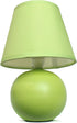 Simple Designs LT2008-GRN Mini Ceramic Globe Matching Fabric Shade Table Lamp, Green...