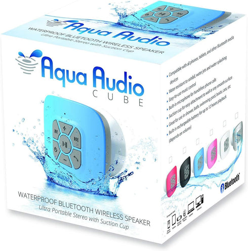 Gideon Portable Waterproof Bluetooth Speaker with Suction Cup - 10 Hours Playtime/Built-in Mic (Silver)...