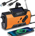 Emergency Weather Radio, Hand Crank, Portable, Solar Charging, with AM/FM/NOAA, LED Flashlights, Reading Lamp, SOS Alarm, Rechargeable (WB02 Yello...