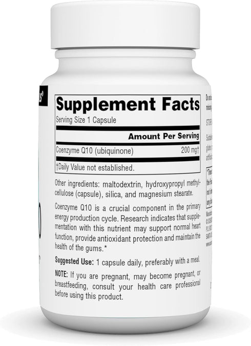 Source Naturals Coenzyme Q10, Antioxidant Support* for Energy Production, Heart Function Support, Antioxidant Protection and Healthy Gums, 200 mg ...
