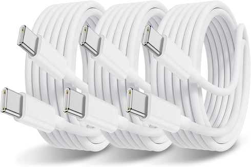 USB C Cable for iPhone 15 Charger Cord 6FT 3 Pack, 60W Woven USB C to C Cable Replacement for iPhone 15 Plus/15 Pro Max, MacBook Pro 2021/2020,iPa...