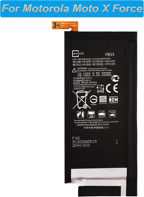 New 3550mAh Replacement Battery FB55 Compatible with Motorola Droid Turbo 2 XT1581 XT1585 Internal Battery + Tools (FB55)...