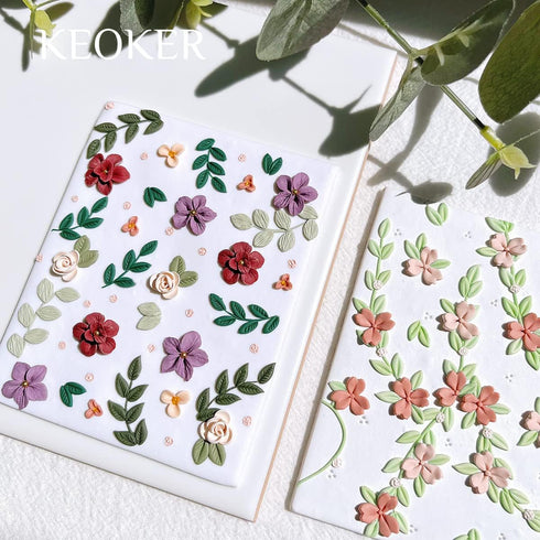 Keoker Mini Polymer Clay Cutters - 15 Shapes Mini Flower Polymer Clay Cutters for Earrings Making, Leaf Clay Earring Cutter Set, Clay Cutters for ...