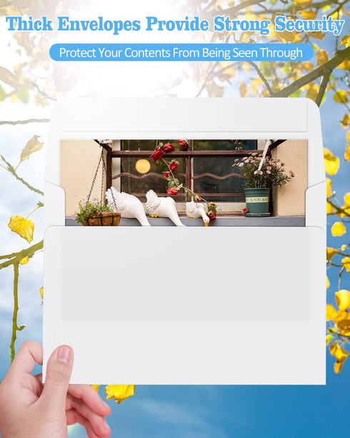 Blank-Cards-and-Envelopes 60 Pack - 5 x 7 Folded Cardstock with A7 White Envelopes-for-Invitation, Heavyweight Blank-Note-Cards-and-Envelopes Self...