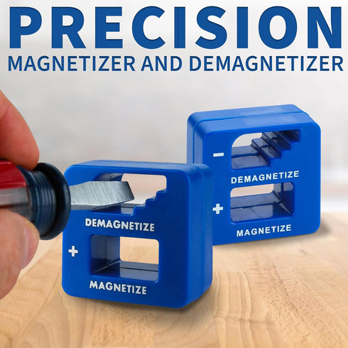 Demagnetizer and Magnetizer - Blue - for Screwdrivers Tips, Bits, and Small Tools, Large or Big Screws, Drills, Drill Bits, Sockets, Nuts, Bolts, ...