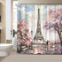 Paris Shower Curtain for Bathroom Sakura Landscape Pink Romantic Waterproof Fabric Curtain Decor with 12 Hooks 72x72 Inches...