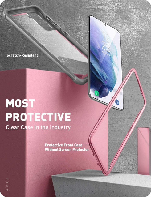 i-Blason Ares Series Case Designed for Galaxy S21 Plus 5G (2021 Release), Rugged Clear Bumper Case Without Built-in Screen Protector (Pink)...