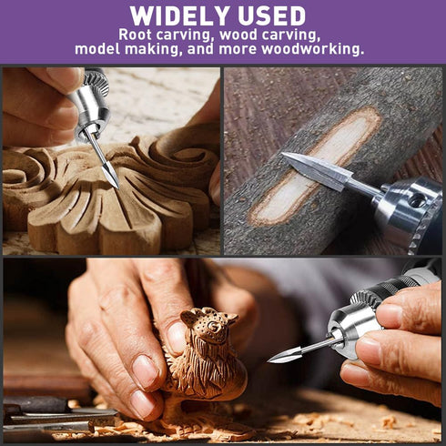 Wood Carving Tools Compatible with Dremel, 5 PCS Engraving Drill Accessories Bit Wood Crafts Grinding Woodworking Tool with 1/8” Shank Universal F...