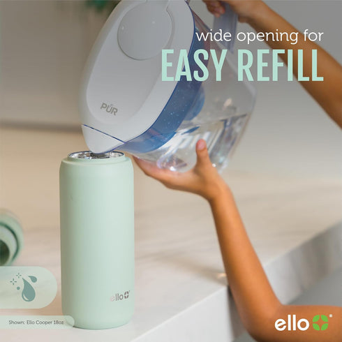 Ello Cooper 22oz Stainless Steel Water Bottle with Straw and Carry Handle, Double Walled and Vacuum Insulated Metal, Leak Proof Locking Lid with S...