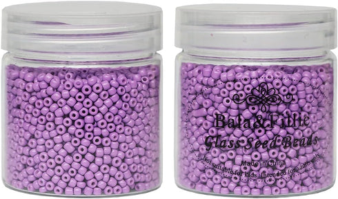 Purple Color 3mm Seed Beads About 4000pcs/110gms in Box 8/0 Glass Seed Beads for Jewelry Makings (Purple -Size 3mm)...