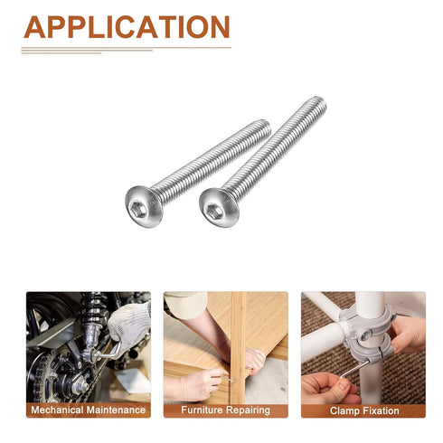 M4-0.7x35mm Button Head Socket Cap Screws - 50Pack - Good for Machine - 304 Stainless Steel 18/8 - Hex Drive Full Thread Fasteners...