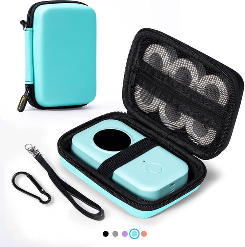 Memoking T02 Hard Storage Case - Compatible with Phomemo D30, SUPVAN E10, NIIMBOT D11, JADENS D110 and More, with Zipper Mesh Pocket, Waterproof S...