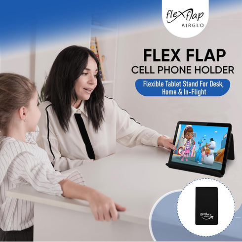 Airplane Travel Essentials for Flying Flex Flap Cell Phone Holder & Flexible Tablet Stand for Desk, Bed, Treadmill, Home & in-Flight Airplane Trav...