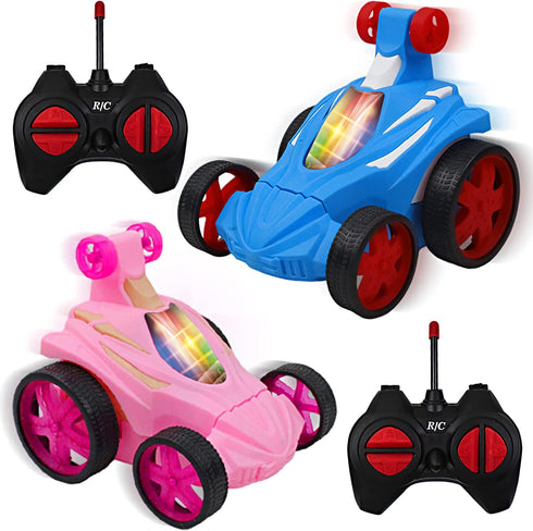 HYW Remote Control Stunt Car for Kids Set of 2,Double Sided 360° Rotation and Flip,with LED Light,Toy Christmas Birthday Gifts for Boys and Girls ...