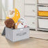 Small Fabric Storage Bin with Lid & Handle Foldable Cotton Linen Storage Basket Rectangular Cube Box Decorative Lidded Home Organizer Clothes Blan...