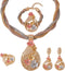 Gold Jewelry for Women Luxury African Dubai 18k Gold Plated Jewelry Sets Wedding Crystal Flower Necklace Earrings Set for Bridal Party Chunky Neck...