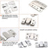 Flush Mount Bracket, Headboard Wall Mounting Brackets-56 x 30mm Interlocking Hanging Bracket, Mounting Hardware for Picture Hanging and Sectional ...