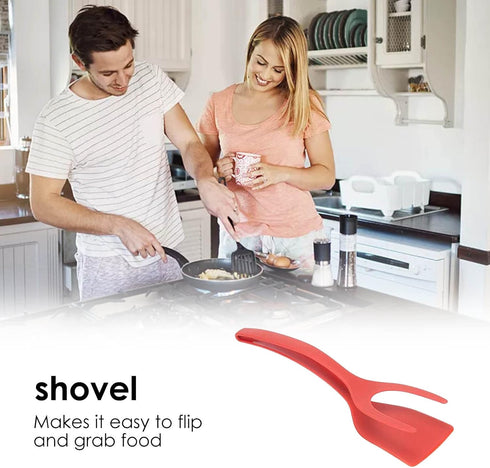 Egg Spatula, Grip and Flipp Tongs Spatula, Fried Eggs Turners, 2 in 1 Omelette Clamp, Frying Turning Grilling Kitchen Cooking Tool for Omelette, P...
