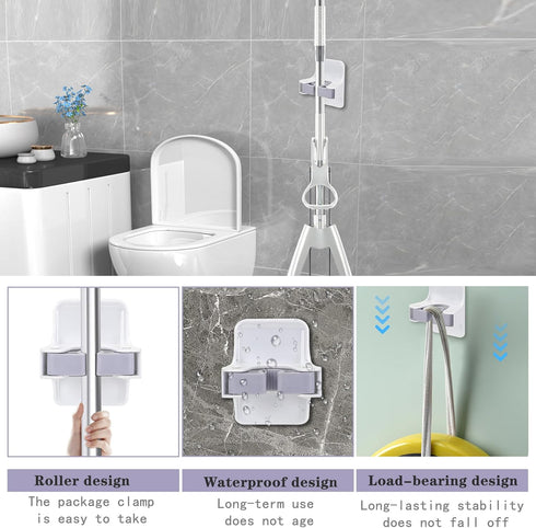 Broom Holder Wall Mount Broom Hanger Wall Mount Laundry Room Organization Mop Holder Wall Mount Camper Must Haves Home Organization Broom and Mop ...