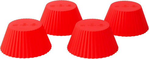 Fox Run Red Silicone Muffin and Cupcake Liners, Set of 12 Standard Size Wrappers...