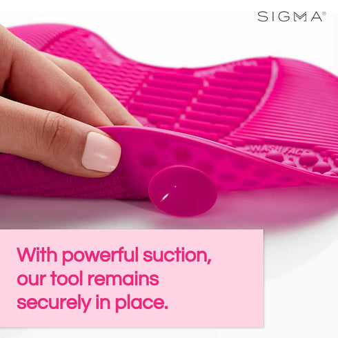 Sigma Beauty Makeup Brush Cleaner Mat – Sigma Spa Express Silicone Makeup Brush Cleaning Mat with Suction Cups for Cleaning Makeup Brushes, Compac...