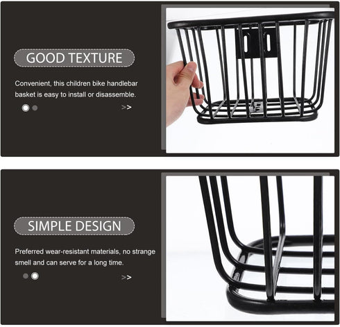 Toddmomy Bicycle Iron Basket Detachable Bike Basket for Adult Bikes Bike Rack Cycling Child Riding Frame...