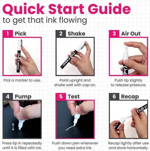 White Jumbo Chalk Markers - 15mm Window Markers | Pack of 4 White Pens - Use on Cars, Chalkboard, Whiteboard, Blackboard, Glass, Bistro | Loved by...