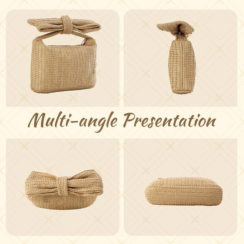 Ynport Bow Straw Clutch Purses for Women Summer Woven Rattan Handbags Wicker Beach Tote Bag 2024...