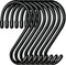 5 Inch Large S Hooks,10 Pack Heavy Duty S Hooks for Hanging,Closet S Hooks with Vinyl Coated,Non Slip Steel Metal Black Rubber S Hooks for Hanging...