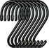 5 Inch Large S Hooks,10 Pack Heavy Duty S Hooks for Hanging,Closet S Hooks with Vinyl Coated,Non Slip Steel Metal Black Rubber S Hooks for Hanging...