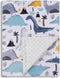 Baby Blanket for Boys Girls Soft Minky with Double Layer Dotted Backing, Color Dinosaurs Printed 30 x 40 Inch Receiving Blanket...