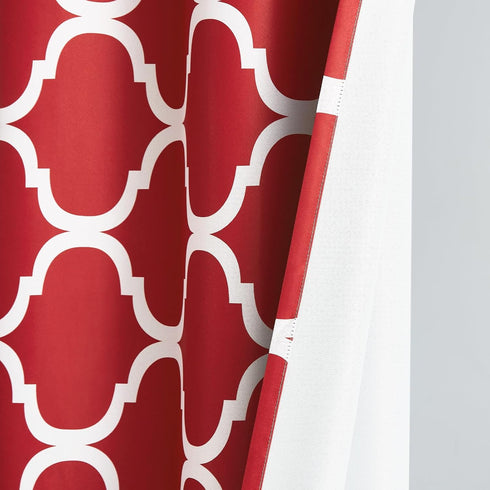 Melodieux Moroccan Rod Pocket Window Curtains Valance, 52 by 18 Inch, Red (1 Panel)...