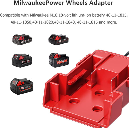 2-Pack Power Wheels Adapter for Milwaukee, M18 Power Wheels Battery Conversion Kit 12AWG Wire with Fuse Holder and 6PCS 30Amp Fuses for 18V Batter...