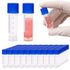 100 Pcs 2ml Small Vials with Screw Caps Centrifuge Tubes Plastic Sample Tubes Cryogenic Vials Graduated Bottles Test Tubes with Lids (Blue)...