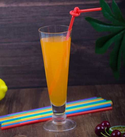 100 Pcs Colorful Flexible Plastic Straws, Disposable Bendy Straws, 10.2" Long and 0.23'' Diameter, BPA-Free...