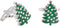 Green Christmas Tree Shaped Cufflinks...