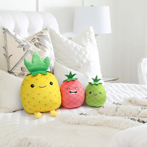BenBen Pineapple Plush Toy, Set of 3, 12", 7" and 6'' Squishy Stuffed Animal Toys, Fruit Plushies, Fun Plush Pillow, Easter Basket Stuffers, Ms Sw...
