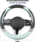Cute Steering Wheel Cover for Girls Women Leather Universal 15 inch, Black and Green...