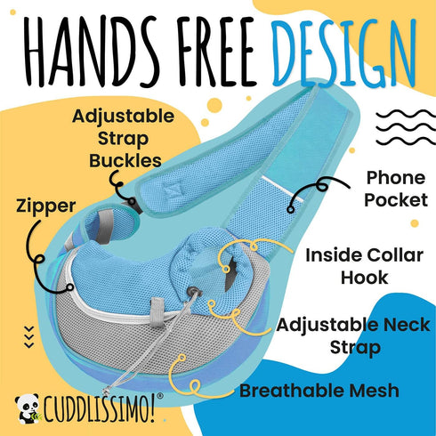 Pet Sling Carrier - Small Dog Puppy Cat Carrying Bag Purse Pouch -For Pooch Doggy Doggie Yorkie Chihuahua Baby Papoose Bjorn -Travel Front Backpac...