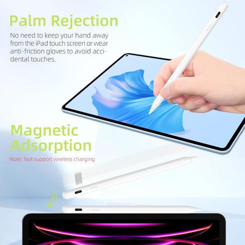 Stylus Pen for iPad, Palm Rejection Low Latency Tilt Sensitivity Mangotek Active Pencil Compatible with 2018-2023 Apple iPad Pro 11/12.9 inch, iPa...