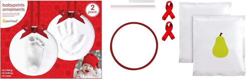 Pearhead Babyprints Baby's First Handprint or Footprint Ornament Kit, Easy No-Bake DIY Clay Impression Kit, Christmas Baby Gift, Baby Keepsake Orn...