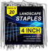 20 Pcs Landscape Staples, 4 Inch Garden Stakes Galvanized Garden Staples Pins, Anti-Rust Ground Stakes for Weed Barrier, Irrigation Tubing, Yard L...
