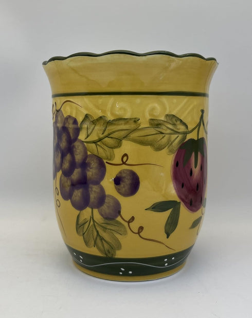 ACK Tuscany Mixed Fruit Hand Painted Ceramic, Utensil Holder, 88439...