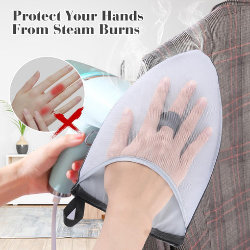 4 Pcs Steamer Ironing Glove Handheld Mini Ironing Board Heat Resistant Waterproof Ironing Mitt with Finger Loop for Clothes Steamers Protective Ga...