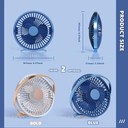 USB Desk Fan Mini Desktop Table Fans 2 Speed Personal Quiet Fan with Strong Airflow Portable Cooling Fan with Head Adjustable for Home Bedroom Dor...