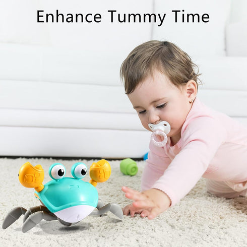Crawling Crab Baby Toy - Infant Tummy Time Toys for 3-6 6-12 Learning Crawl 9-12 12-18 Toddler Babies Boy Crabby Toys 3 4 5 6 7 8 9 10 11 12 Walki...